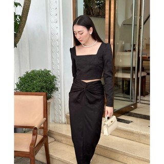 [Corentin] Set váy áo Gấm đen Charis Top & Charis Skirt