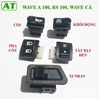 Combo bộ công tắc 5 chi tiết zin trần theo xe wave cá- wave rs-waveA 50-100cc