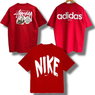 Áo Thun Tay Ngắn Form Rộng Màu Đỏ Unisex Áo Phông Nam Nữ Cotton Co Dãn 2 Chiều Cao Cấp Hàn Quốc - Áo Thun Đỏ Tết