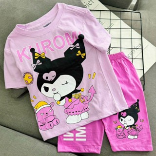 Quần áo bé gái size đại 12-42 kg set đồ bộ trẻ em vải thun cotton mềm in hoạt hình kuromi dễ thương Homie Kids
