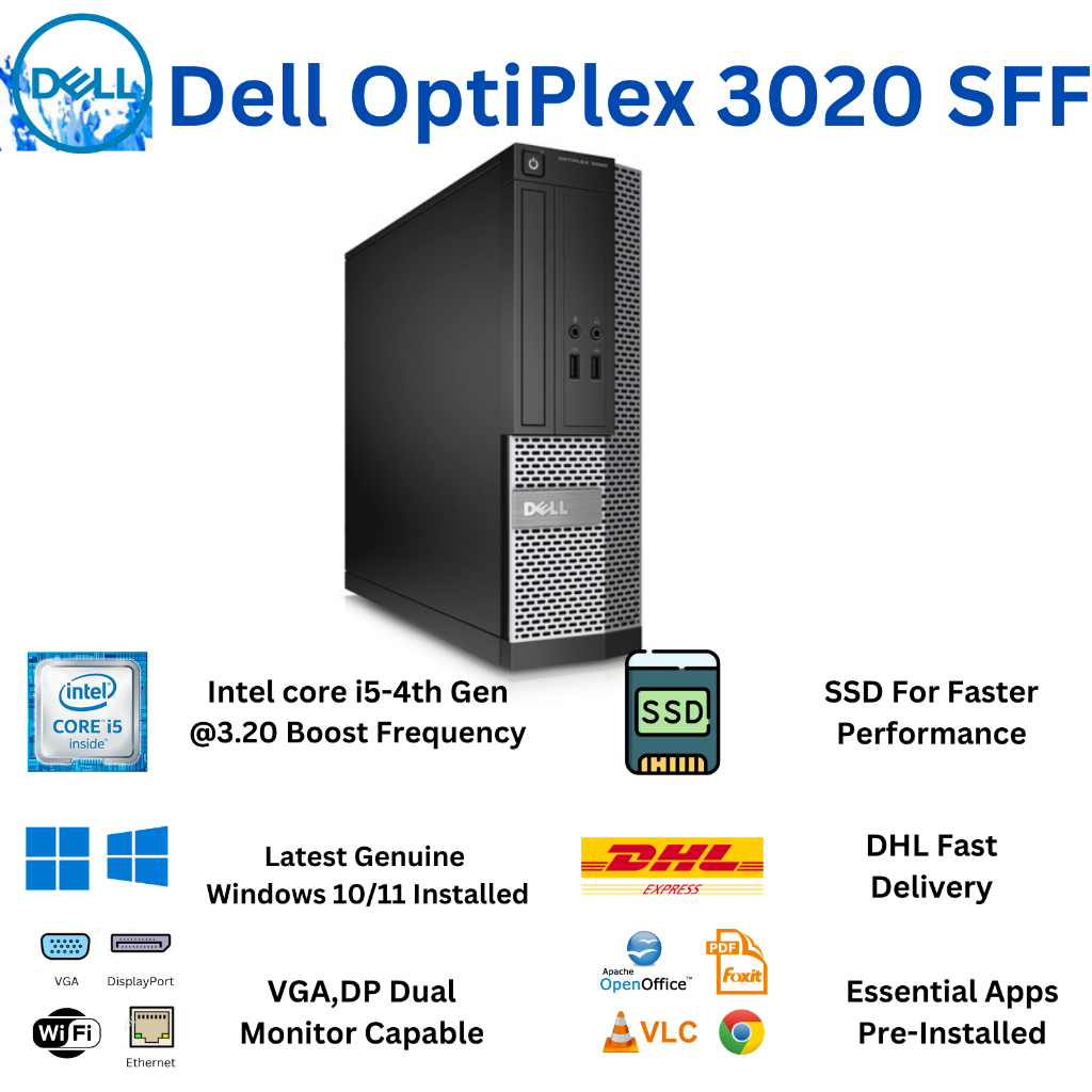 Máy tính bộ Dell Optilex 3020 Core i7 i5 i3, ram 8G, ssd 240G ( Bảo hành 1 năm ) | BigBuy360 - bigbuy360.vn