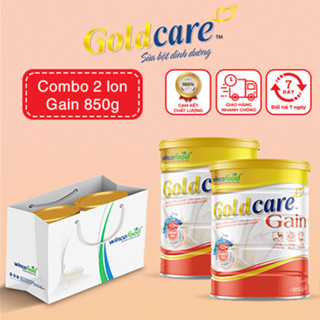 Túi 2 lon Sữa bột Wincofood Goldcare Gain (850g/lon) dành cho người gầy hỗ trợ tăng cân