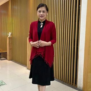 Áo khoác choàng vai trung niên,áo cardigan trung niên tôn dáng cho chị em