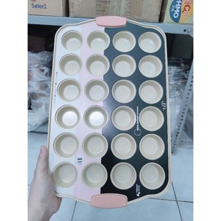 Khuôn cupcake 24 ô mini chống dính ( Màu Hồng Pastel)