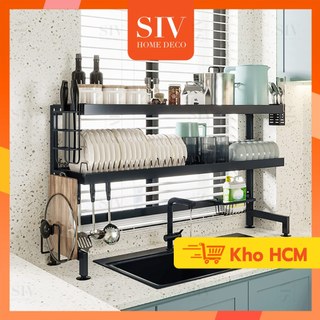 65-125CM Kệ đựng bát đĩa Trên Bồn Rửa Bát Cao Cấp Đa Năng 1/2 Tầng Kệ Để Chén Đĩa Trên Bồn Rửa Bát