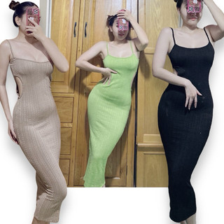 Đầm body khoét eo 2 dây