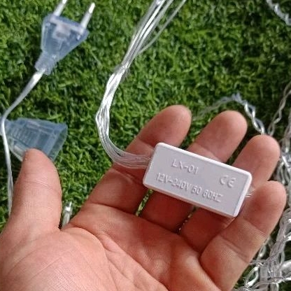 Đèn Trang Trí Rủ Mành 12Mét Hồng Điểm Chớp Trắng