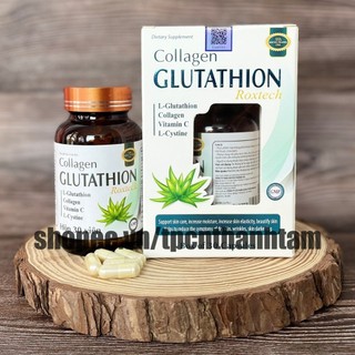 Viên uống đẹp da COLLAGEN GLUTATHION ROXTECH hỗ trợ làm đẹp, trắng sáng da, bô sung nội tiết tố nữ - Hộp 30 viên