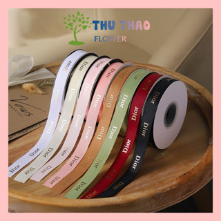 Dây ruy băng Dior, Chanel cuộn dài 36m dùng làm nơ gói quà handmade, hoa khô trang trí decor