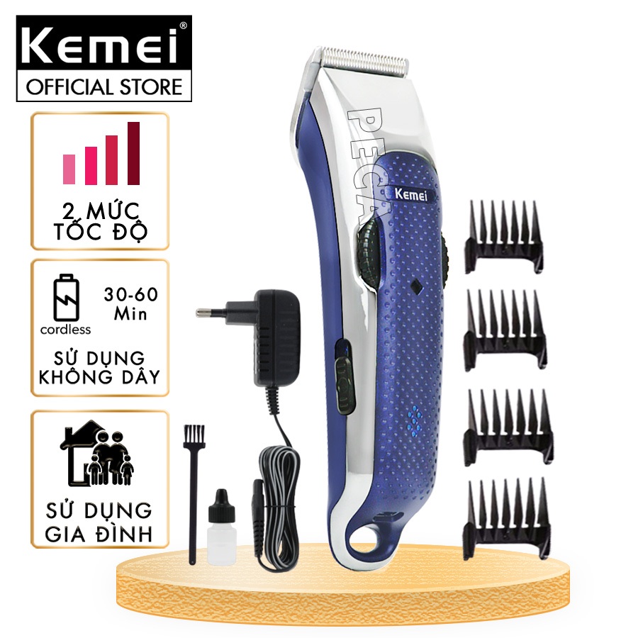 Tông đơ cắt tóc dành cho gia đình và salon Kemei KM-5020 có thể điều chỉnh lưỡi điều chỉnh 2 mức tốc độ