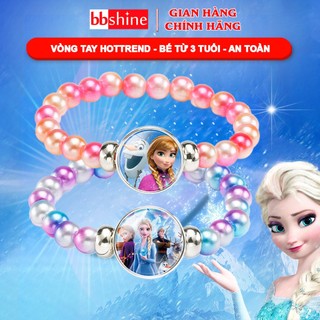 Vòng tay cho bé gái hình Elsa bằng chuỗi hạt nhựa phối mặt kính hoạt hình Frozen 2 BBShine – J052