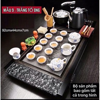 bàn trà điện 035 khung gỗ mặt đá