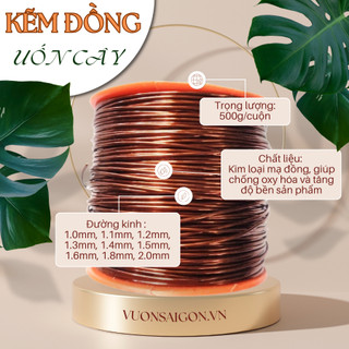 Dây nhôm mạ đồng uốn cây kiểng cuộn 500gram (kẽm đồng) - Green City