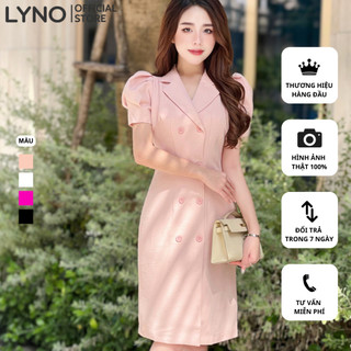 Đầm dài body cổ danton LYNO form ôm sang trọng, xếp ly đầu vai và cửa tay_AB0383