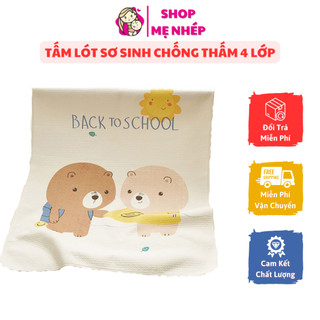 Tấm lót chống thấm cho bé sơ sinh 4 lớp mềm mại, thoáng khí không gây kích ứng da, an toàn cho bé (tấm lót sơ sinh)