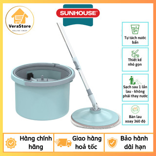 Bộ chổi lau nhà tách nước bẩn thông minh sunhouse ks-cl235pb - bộ chổi lau nhà 360 độ - bộ chổi lau nhà thông minh.