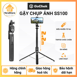 Gậy Chụp Ảnh Tripod/ Selfie Bluetooth Điện Thoại Gochek SS100, Livestream, Vlog Đa Năng Kéo Dài 2m2.