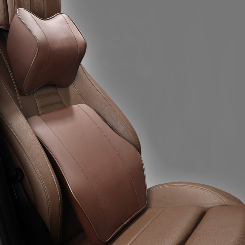 Gối tựa lưng, gối tựa đầu ô tô bằng da lõi cao su non cao cấp, gối tựa lựa đầu, tựa lưng văn phòng, bàn làm việc | BigBuy360 - bigbuy360.vn