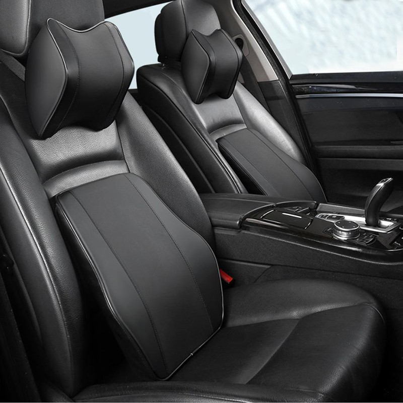 Gối tựa lưng, gối tựa đầu ô tô bằng da lõi cao su non cao cấp, gối tựa lựa đầu, tựa lưng văn phòng, bàn làm việc | BigBuy360 - bigbuy360.vn