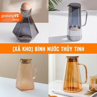 [XẢ KHO] Bình đựng nước thủy tinh, khay để bộ bình cốc đẹp - VS575