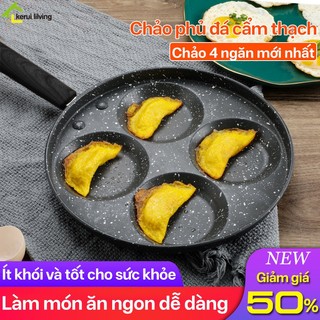Chảo làm bánh, chiên trứng 4 ngăn NAGO đa năng,phù hợp cho mọi căn bếp, phủ đá cẩm thạch chống dính
