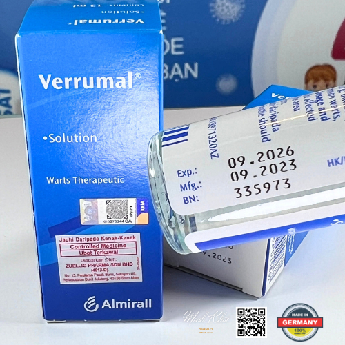 Verrumal solution 13ml loại bỏ Sùi Mào Gà, Mụn Cóc – Chính hãng Almirall Đức.