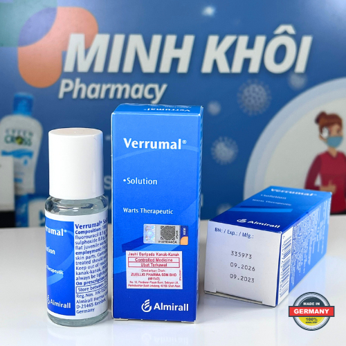Verrumal solution 13ml loại bỏ Sùi Mào Gà, Mụn Cóc – Chính hãng Almirall Đức.