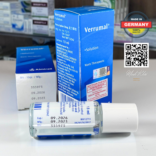 Verrumal solution 13ml loại bỏ Sùi Mào Gà, Mụn Cóc – Chính hãng Almirall Đức.