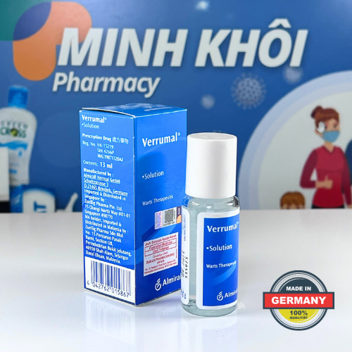 Verrumal solution 13ml loại bỏ Sùi Mào Gà, Mụn Cóc – Chính hãng Almirall Đức.