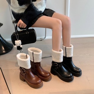 Boot Nữ lửng Cổ Lông Cao cấp CC09 Tiemgiayboot