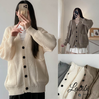 Áo Khoác Cardigan Len Đan Bản To 2 Túi Chất Len Mềm Mịn, Labibi