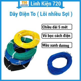 Cuộn 5m dây điện to dài nhiều màu - xanh dương
