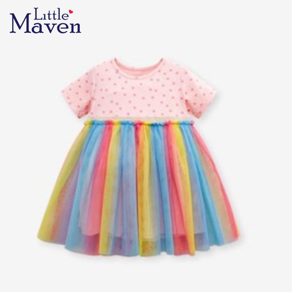 BST váy xinh xắn hè cho bé gái 2024 Little Maven thời trang trẻ em từ 2-7 tuổi