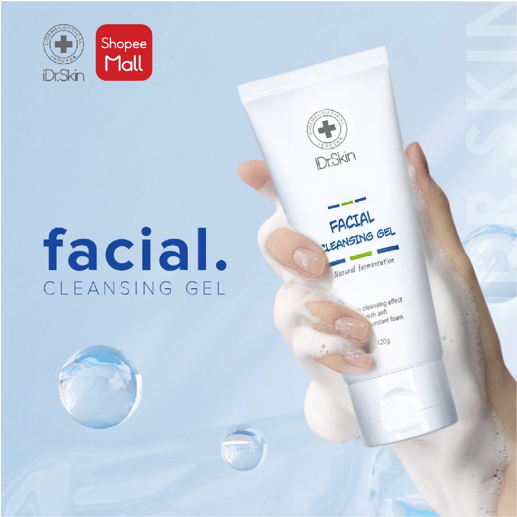 [iDr.Skin Chính Hãng] Sữa rửa mặt sạch sâu IDr.Skin Facial Cleansing Gel hỗ trợ phục hồi phục hồi và tái tạo da 120g
