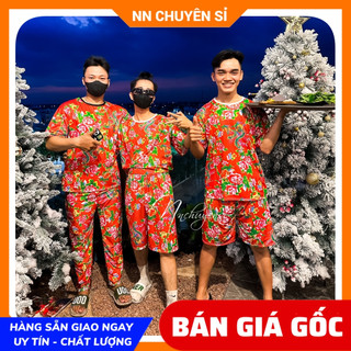 Đồ bộ khắn trải bàn công phụng chúc tết trẻ em từ 7 ký đến 60 ký vải thun mềm mịn mát hoạt hình DBRBD