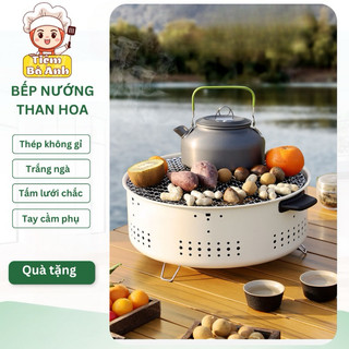  Bếp nướng than hoa BBQ tròn hàn quốc không khói cao cấp 