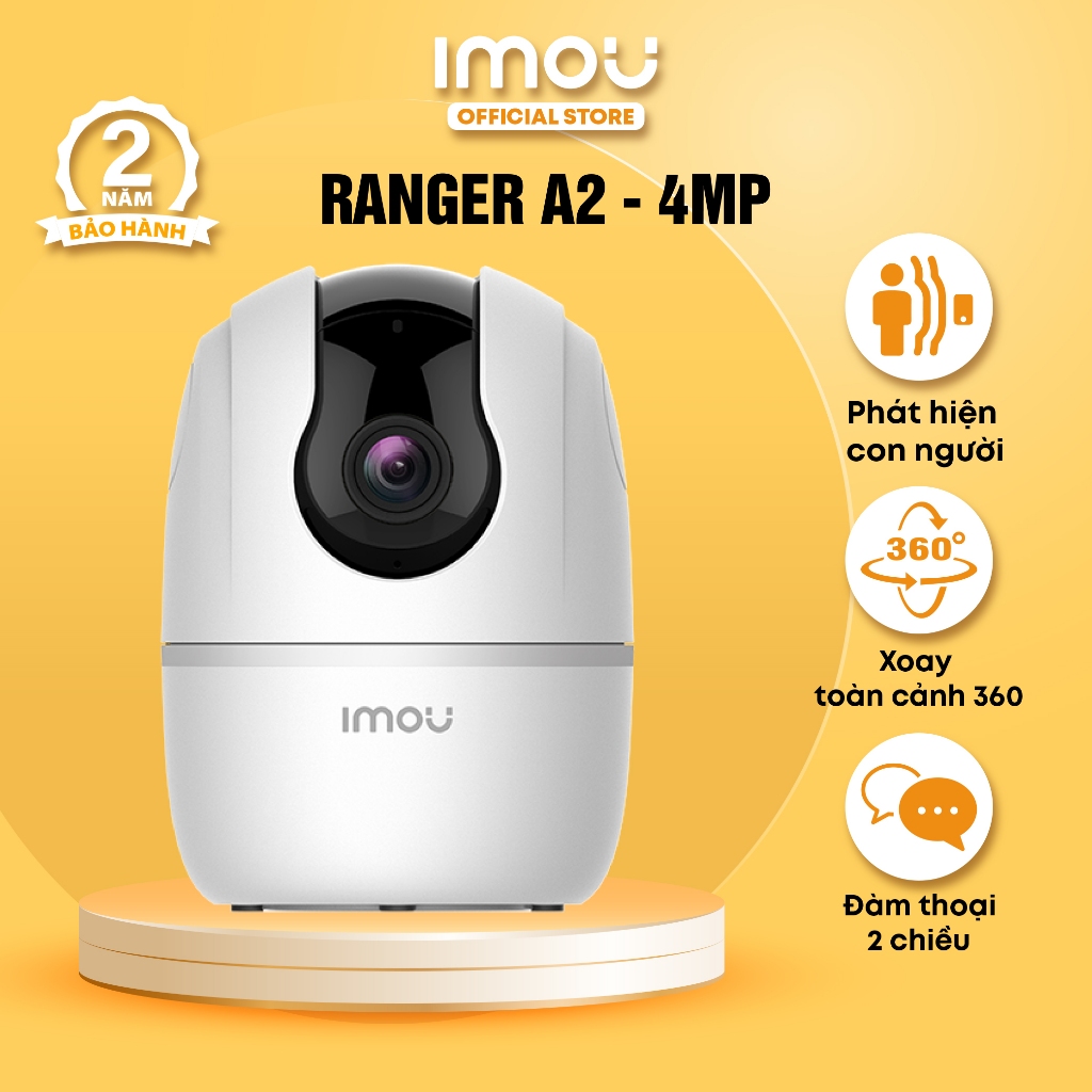 Camera Wifi trong nhà Imou Ranger A2 (4MP) I IPC-A42P I Xoay toàn cảnh 360