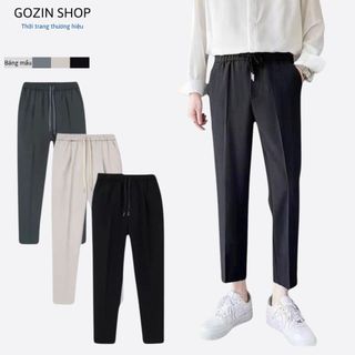 Quần tây nam GOZIN hàn quốc dáng baggy suông đen kem vải tuyết mưa loại 1 dày dặn mềm mại không nhăn nhàu -JA30