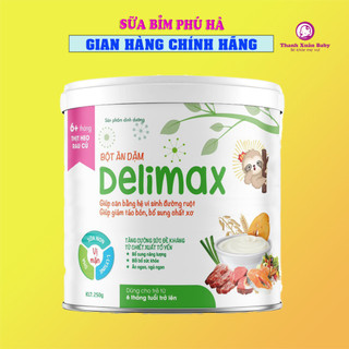 Bột ăn dặm delimax các vị heo rau củ, bò rau củ, cá hồi bông cải