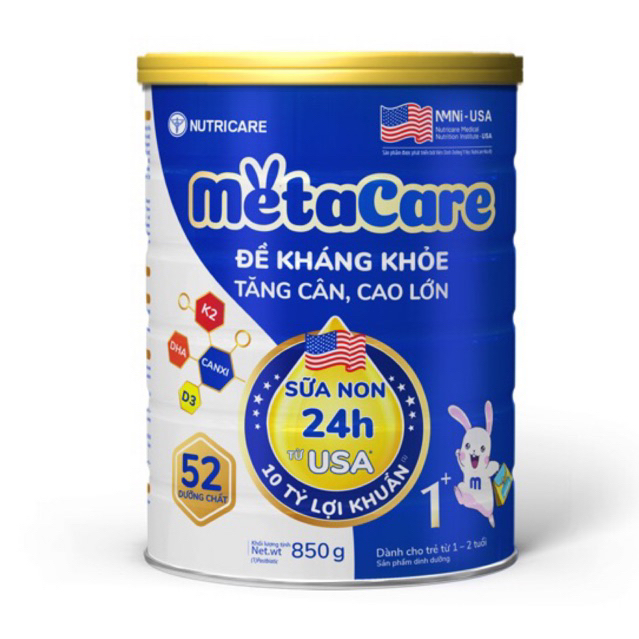 Sữa bột Nutricare Metacare 1+ xanh loại 850gam