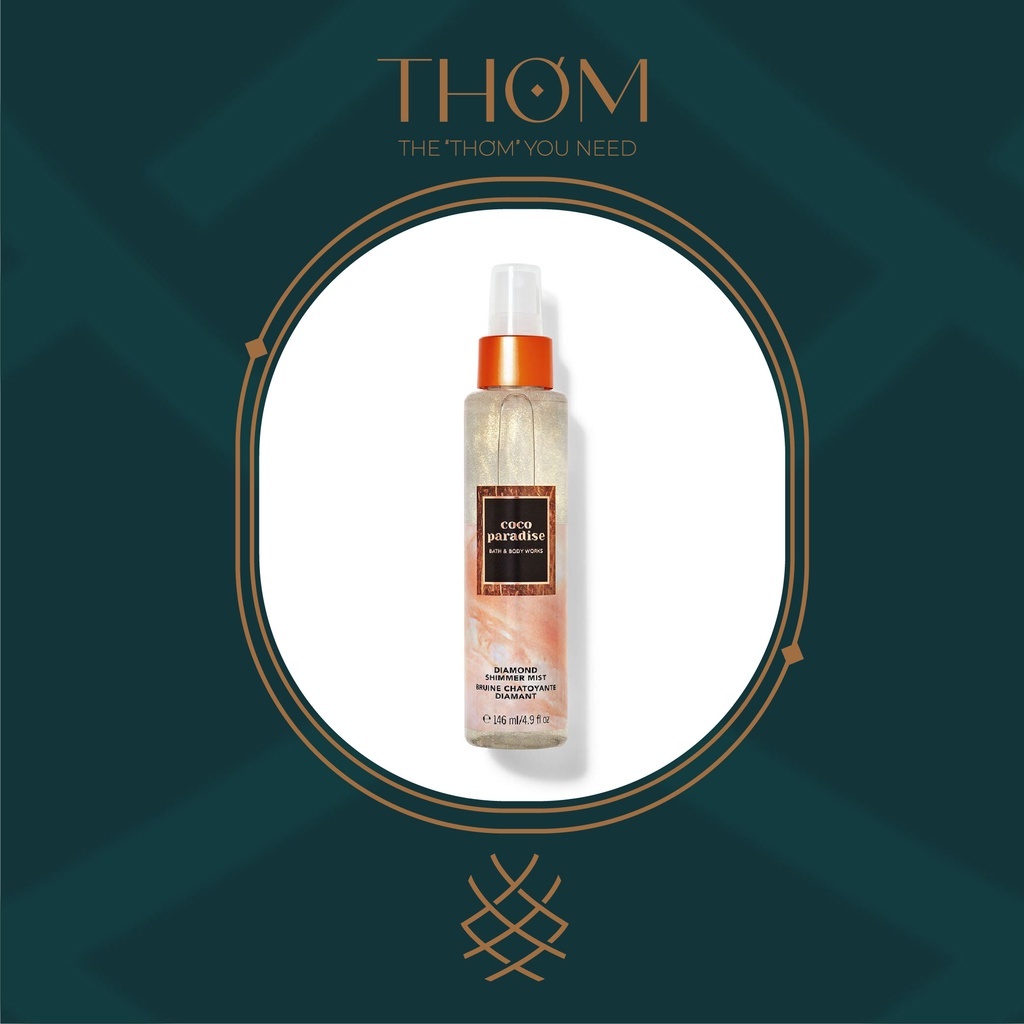 [SHIMMER] COCO PARADISE SHIMMER Xịt thơm nhũ kim tuyến tông nước hoa Bath & Body Works Diamond Shimm