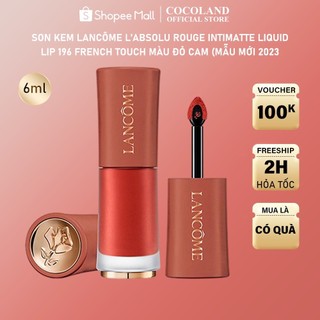 Son kem lancôme l’absolu rouge intimatte liquid lip 196 french touch màu đỏ cam 6ml - dr126