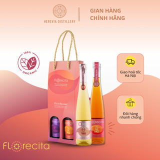 Combo 2 Chai Rượu Trái cây Lên Men FLORECITA 14,5% - 375ML, Rượu Vang Quả Nhẹ Độ Lên Men Từ Gạo Kèm Hộp Đựng Sang Trọng