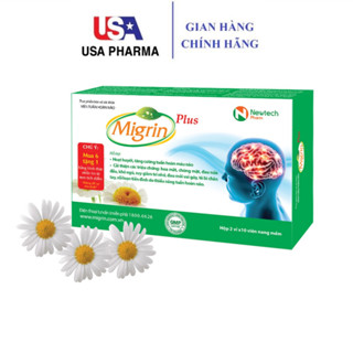 Viên Uống Migrin Plus Giúp giảm đau nửa đầu, hoạt huyết dưỡng não - Hộp 20 Viên