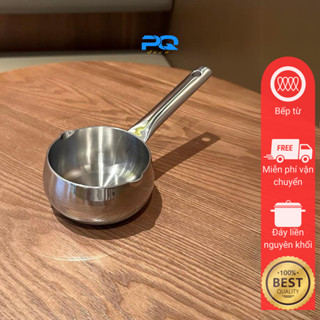 Quánh inox 304 mini 9.5cm nấu bếp từ cháo bột cho bé đáy 3 lớp không nắp 18/10 BSD112