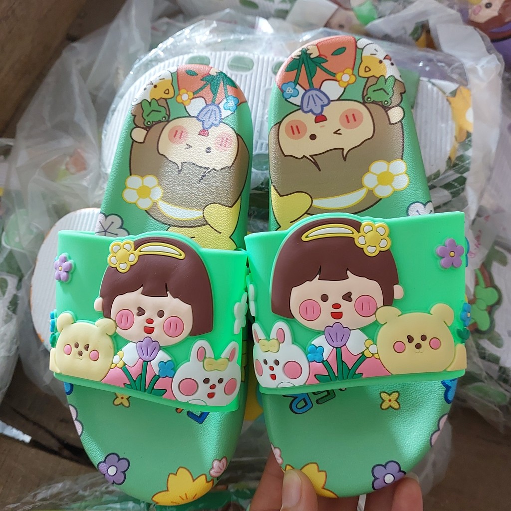 DÉP LÊ CHO BÉ GÁI HÌNH CÔ GÁI TÓC NƠ NHIỀU MÀU MS9802