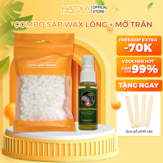 Sáp wax lông nóng coconut 100G triệt lông nách, bikini, body, chân,tay siêu bám lông KÈM MỠ TRĂN 30ML HATOLA