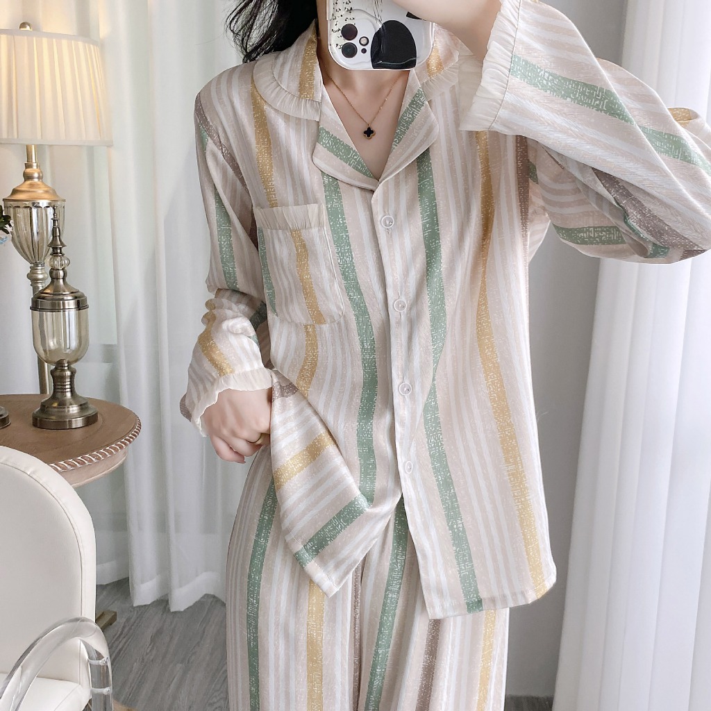 Pijama Lụa Cao Cấp Đồ Bộ Mặc Nhà Ngủ Nữ Chất Lụa Siêu Mềm Siêu Mịn - Sillk Homewear