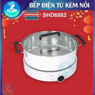 Bếp điện từ cảm ứng sunhouse mama shd6882 - combo bếp nồi điện từ sunhouse chính hãng bh 12 tháng
