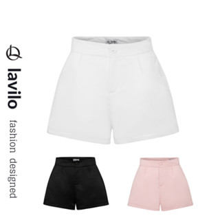quần short đùi nữ lưng cao may 2 lớp chất vải tafta đứng form thắm hút tốt LAVILO QĐ 111